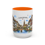 Strasbourg Illustrated Travel Mug | France Souvenir Accent Coffee Mug | 11oz 15oz Ceramic Cup