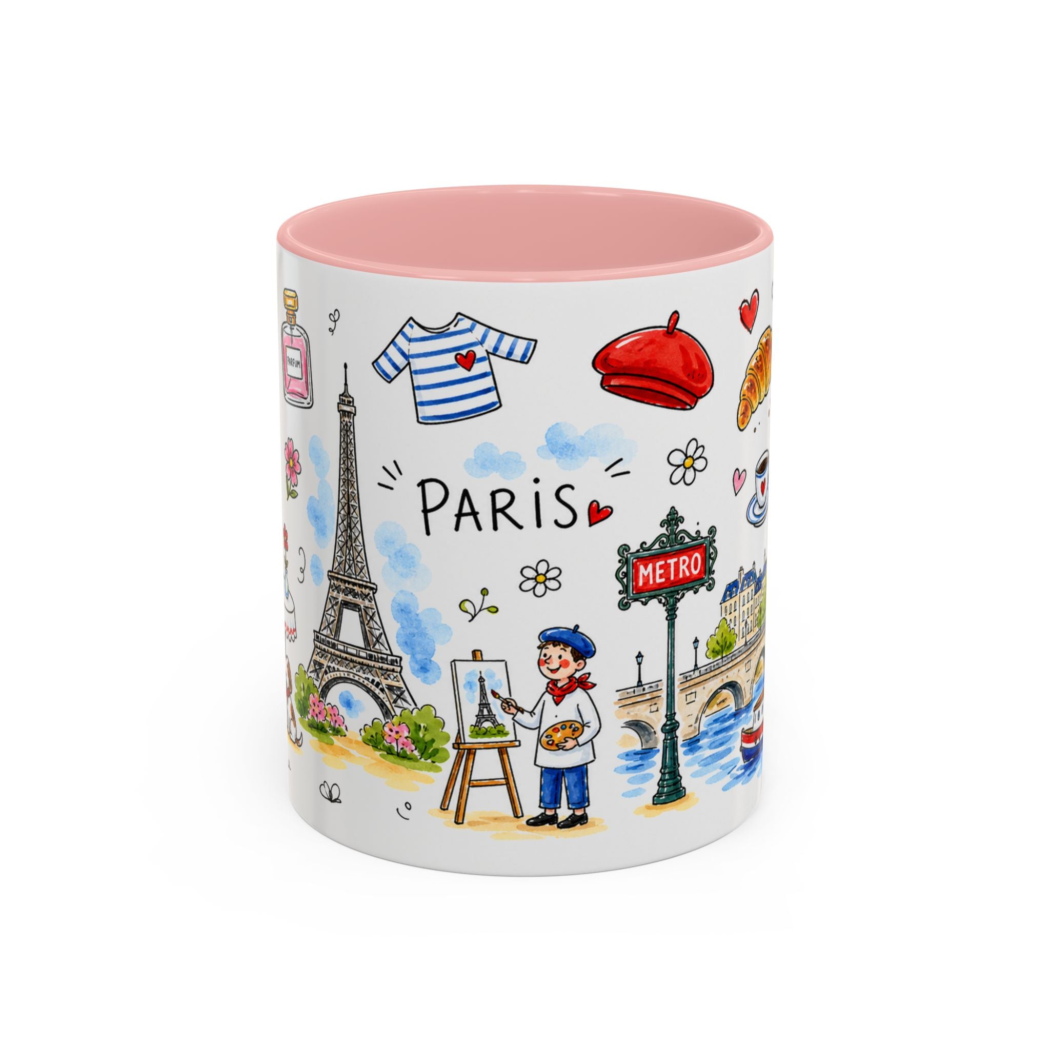 Paris Travel Mug | European City Souvenir Accent Coffee Mug | 11oz 15oz Ceramic Cup