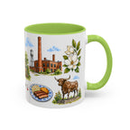 Durham Illustrated Travel Mug | City Souvenir Accent Coffee Mug | 11oz 15oz Ceramic Cup