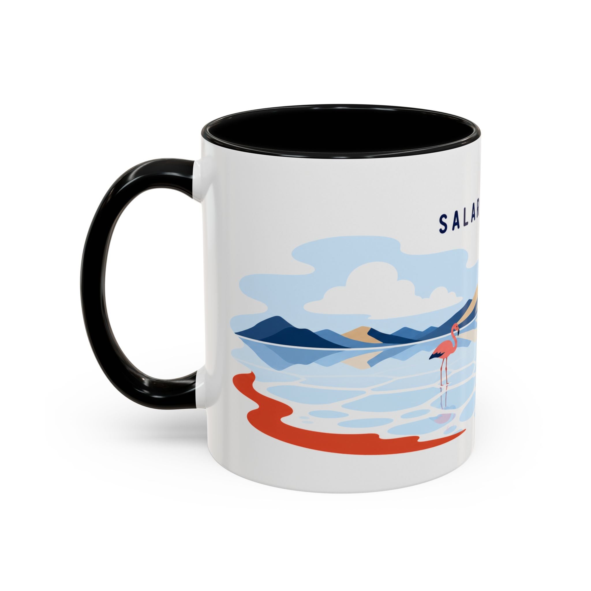Salar de Uyuni Coffee Mug | Travel Destination Souvenir Gift | Accent Color Ceramic 11oz 15oz