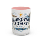 Dubrovnik Coast Coffee Mug | Travel Destination Souvenir Gift | Accent Color Ceramic 11oz 15oz
