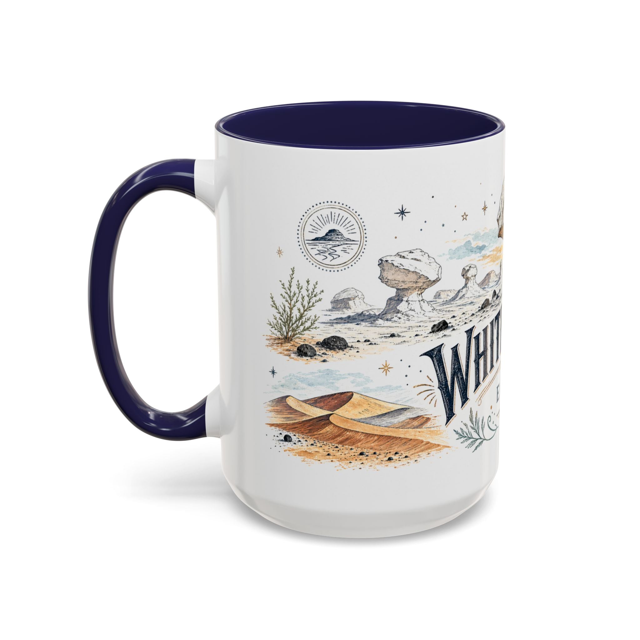 White Desert Mug, Egypt Travel Souvenir, Bucket List Gift, Accent Ceramic Coffee Mug 11oz 15oz