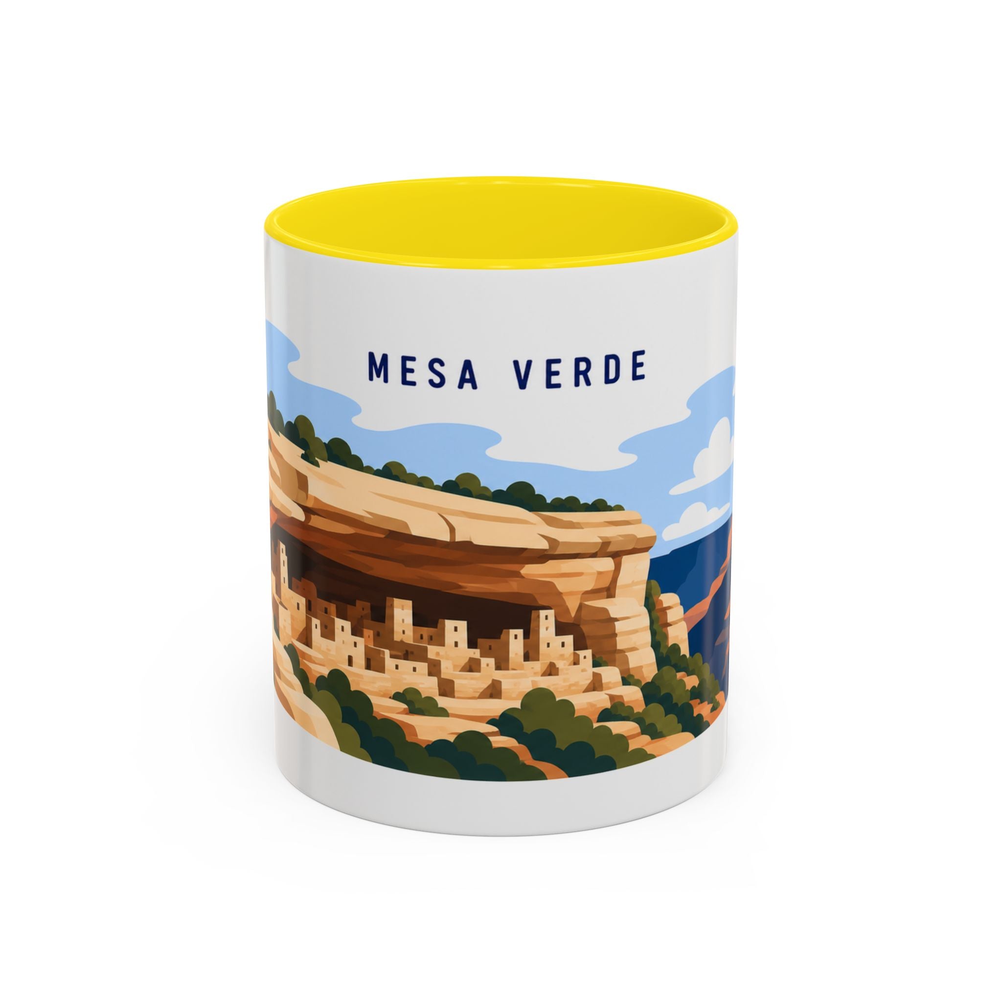 Mesa Verde National Park Coffee Mug | Solid Color Block Park Souvenir | 11oz 15oz Accent Mug