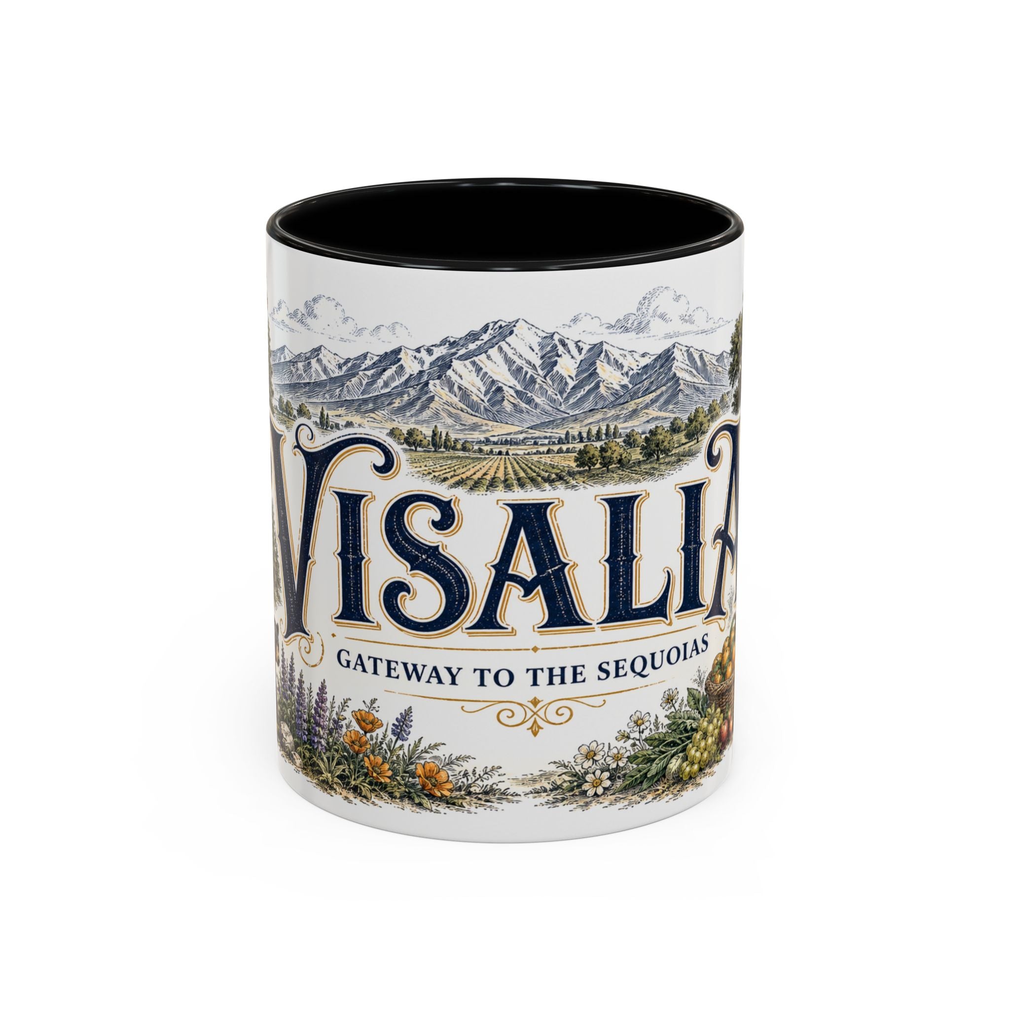 Visalia Coffee Mug | United States Travel Souvenir | Vintage Illustrated City Gift | 11 oz 15 oz Accent Mug