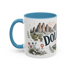 Dolomites Coffee Mug | Travel Destination Souvenir Gift | Accent Color Ceramic 11oz 15oz