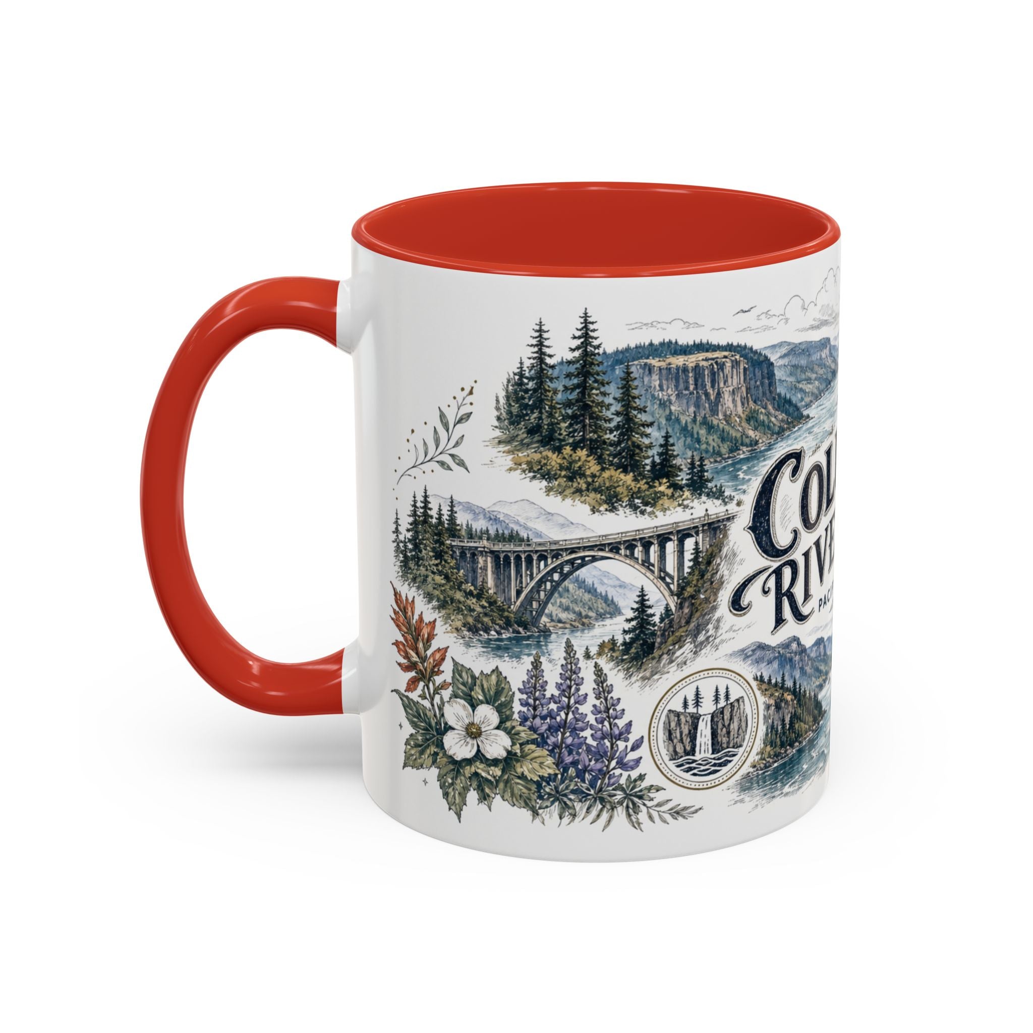 Columbia River Gorge Mug, Pacific Northwest Travel Souvenir, Bucket List Gift, Accent Ceramic Coffee Mug 11oz 15oz