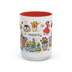 Madrid Travel Mug | European City Souvenir Accent Coffee Mug | 11oz 15oz Ceramic Cup