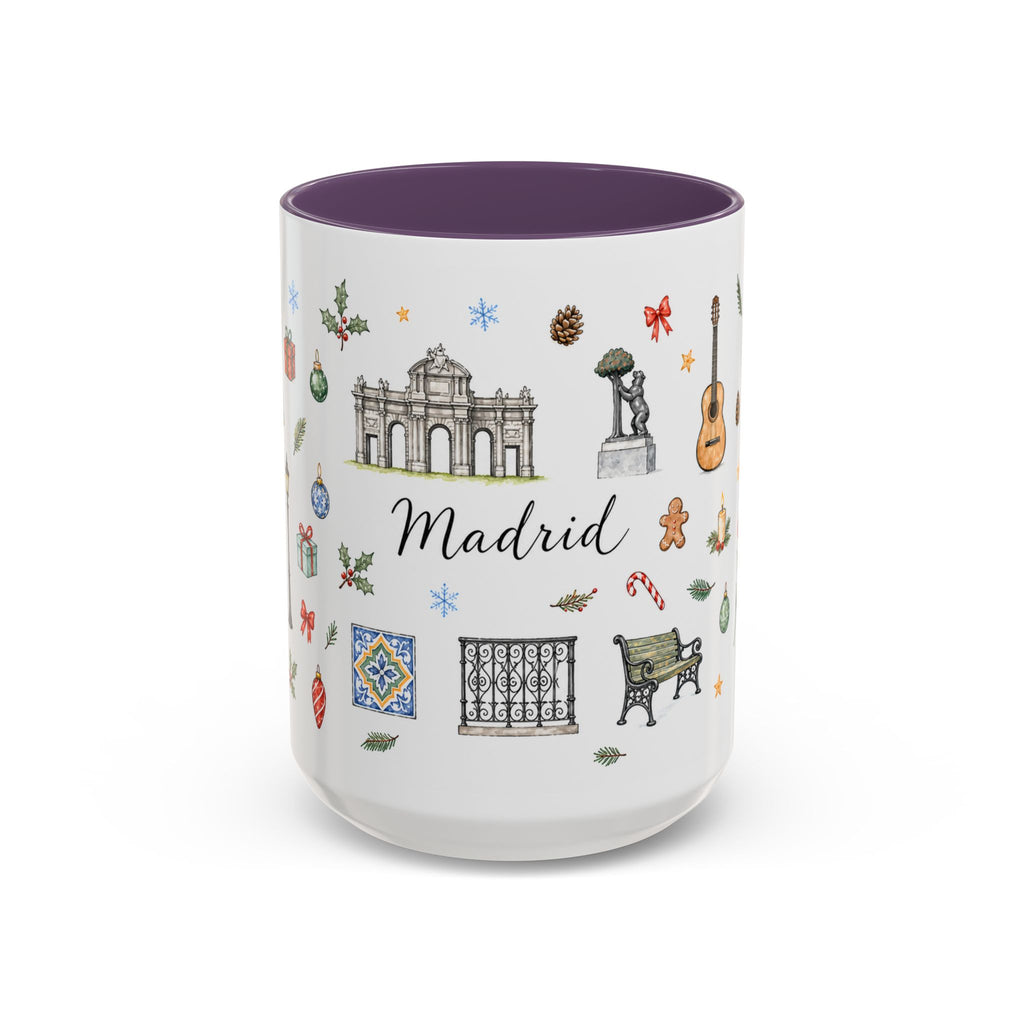 Madrid Christmas Mug | Watercolor City Souvenir, Travel Memories, Ceramic Coffee Cup