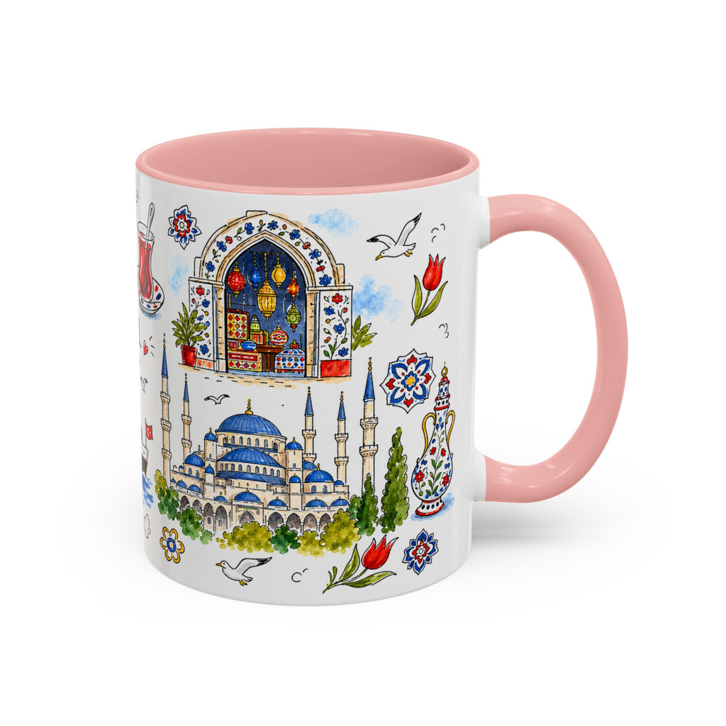 Istanbul Travel Mug | European City Souvenir Accent Coffee Mug | 11oz 15oz Ceramic Cup