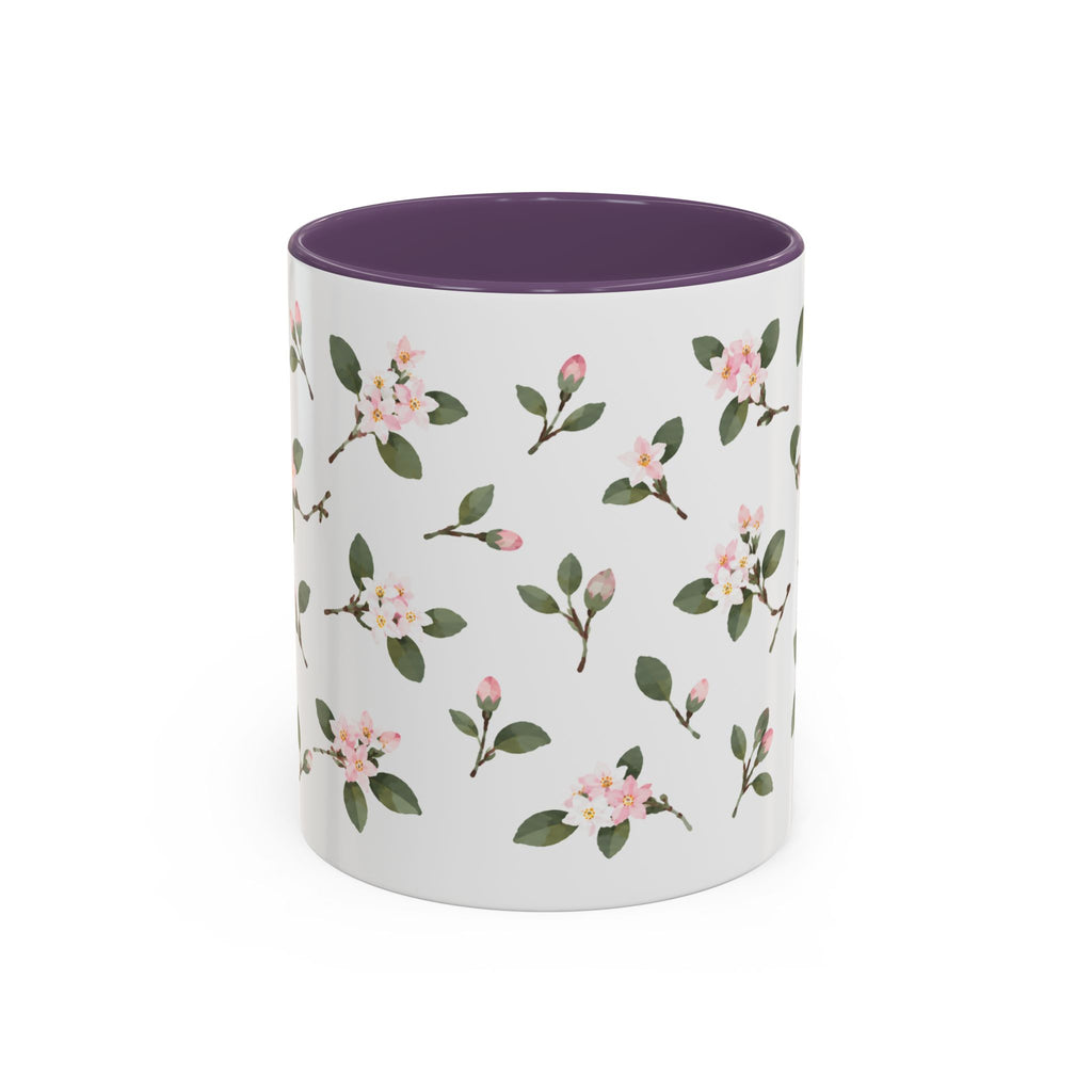 Massachusetts Mayflower Mug, State Flower Floral Coffee Cup, 11oz Botanical Gift