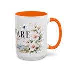 Delaware State Map Mug | Botanical Beach Accent Coffee Cup (11oz/15oz)