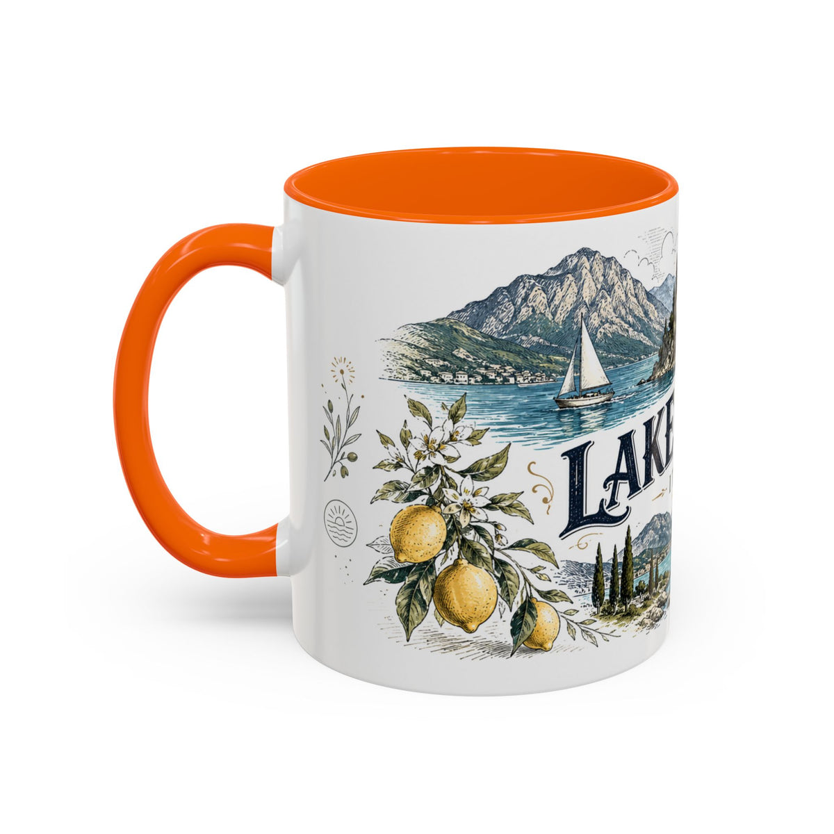 Lake Garda Mug, Italy Travel Souvenir, Bucket List Gift, Accent Ceramic Coffee Mug 11oz 15oz