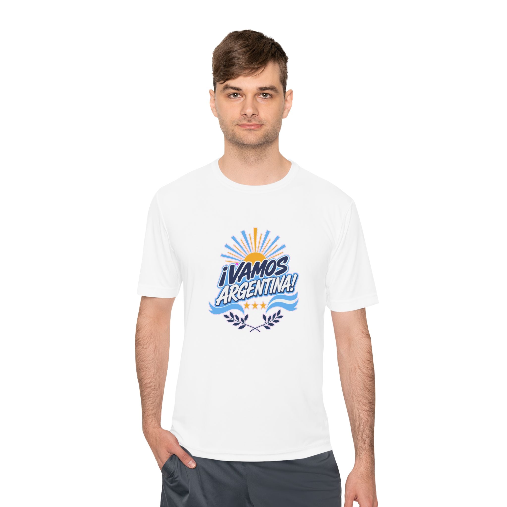 Argentina Soccer T Shirt, ¡Vamos Argentina! Tee, World Football Fan Shirt, Moisture Wicking Sport Tee