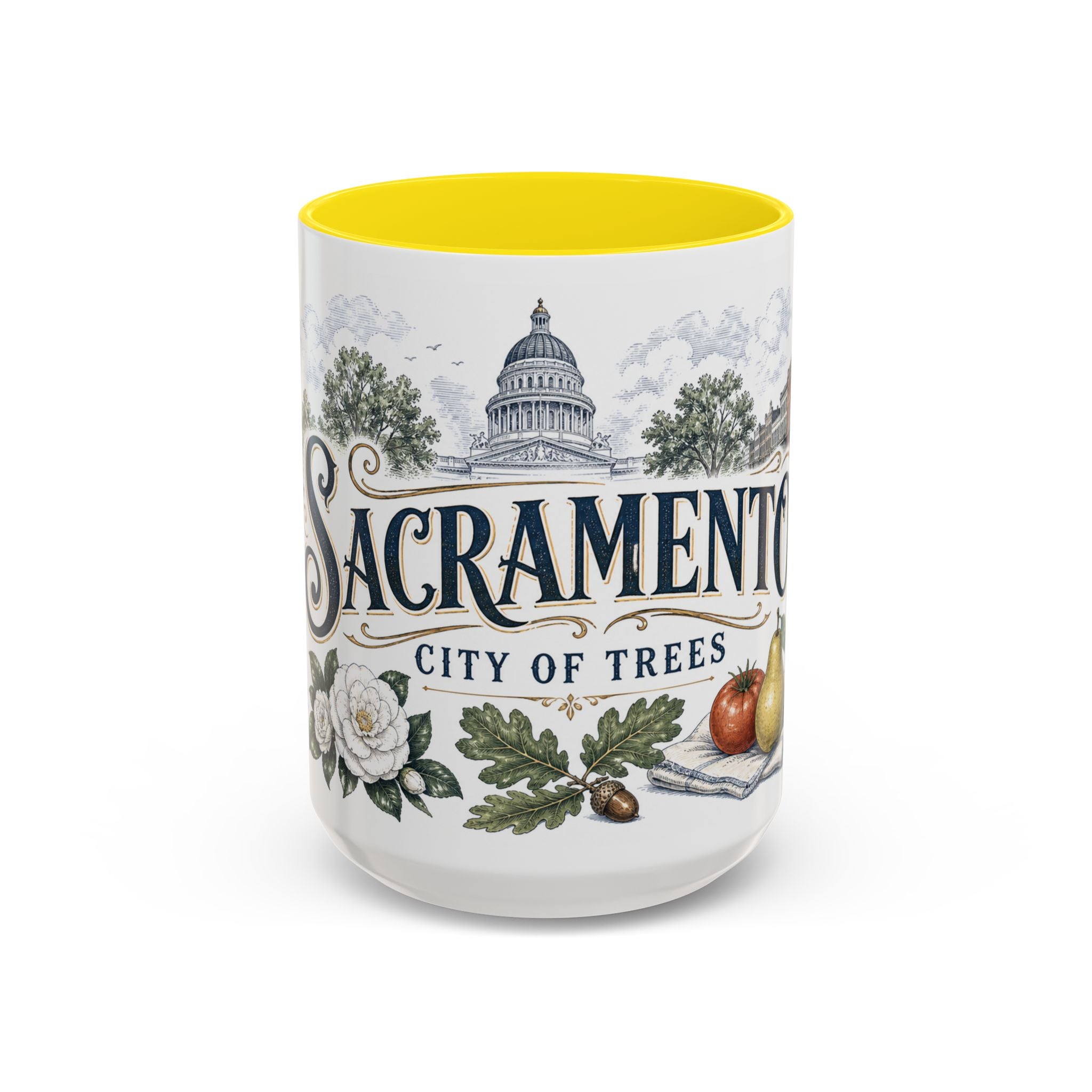 Sacramento Coffee Mug | United States Travel Souvenir | Vintage Illustrated City Gift | 11 oz 15 oz Accent Mug