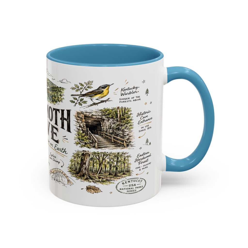 Mammoth Cave National Park Coffee Mug | Kentucky Cave Exploration Hiking Gift | Accent Color Ceramic 11oz 15oz