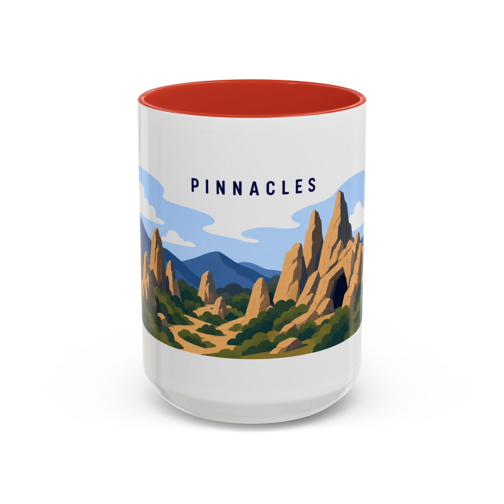 Pinnacles National Park Coffee Mug | Solid Color Block Park Souvenir | 11oz 15oz Accent Mug