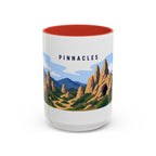 Pinnacles National Park Coffee Mug | Solid Color Block Park Souvenir | 11oz 15oz Accent Mug