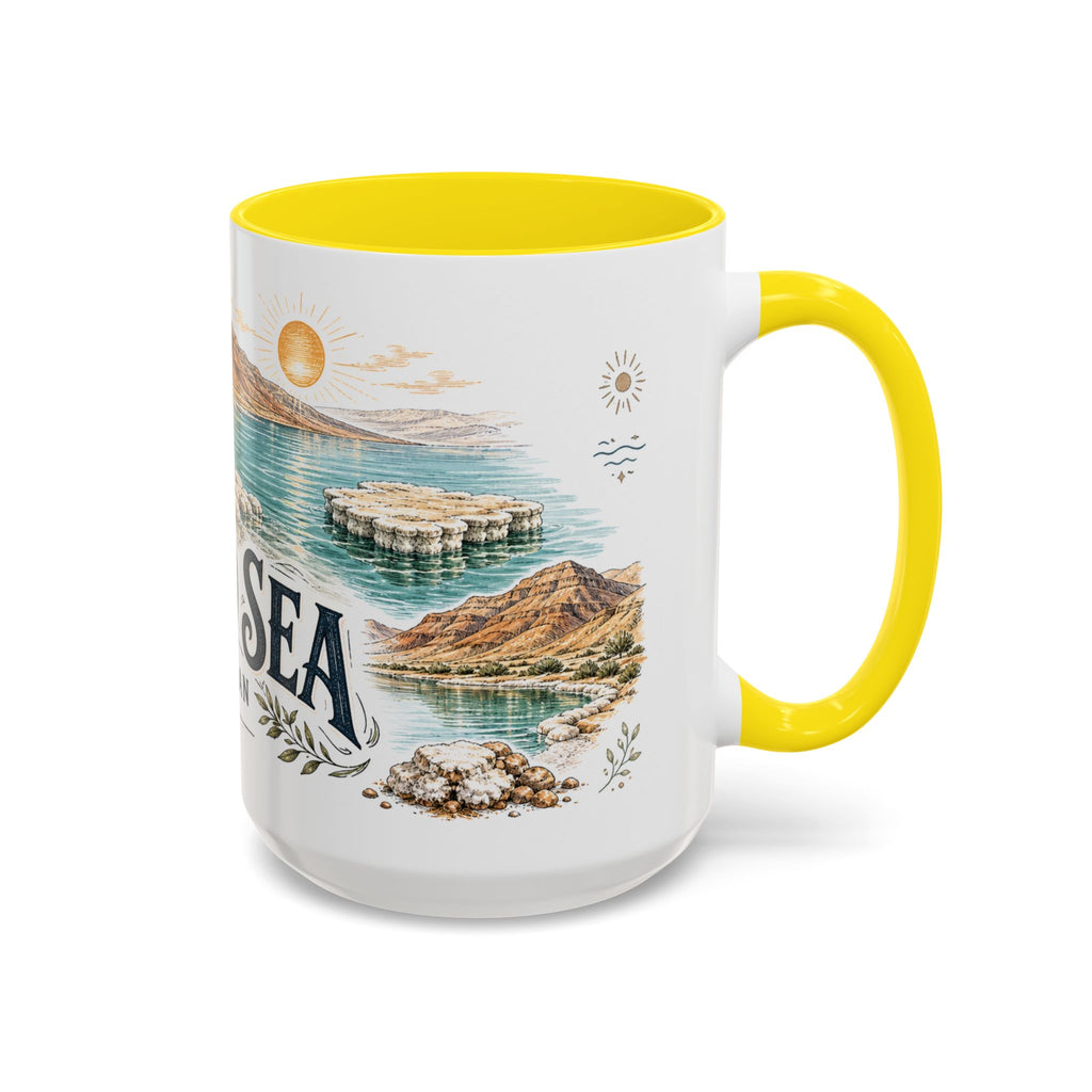 Dead Sea Mug, Jordan Travel Souvenir, Bucket List Gift, Accent Ceramic Coffee Mug 11oz 15oz