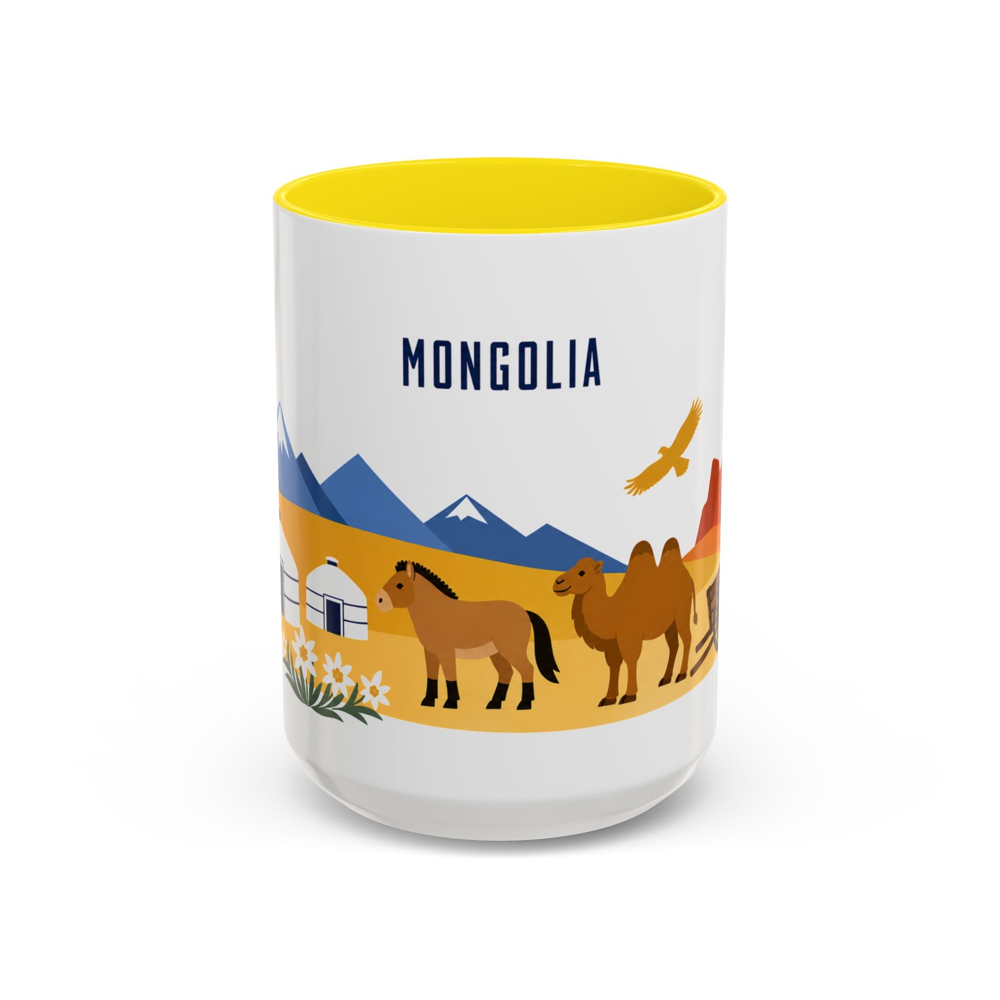 Mongolia Coffee Mug | Travel Souvenir Accent Mug | Country Gift Ceramic Cup 11oz 15oz