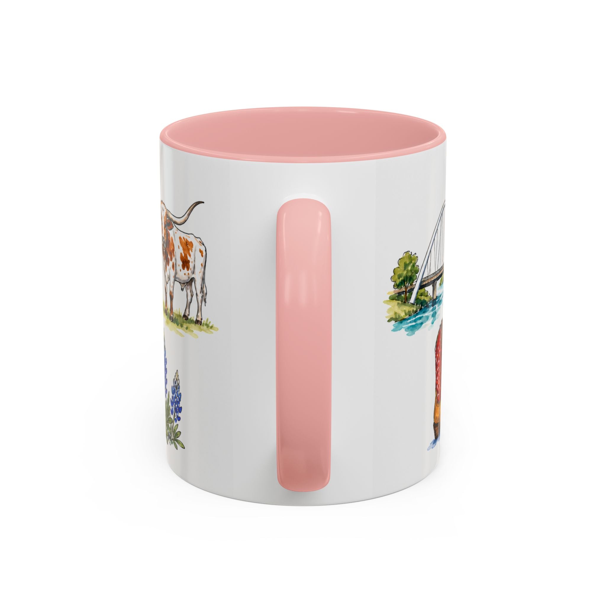 Dallas Illustrated Travel Mug | City Souvenir Accent Coffee Mug | 11oz 15oz Ceramic Cup