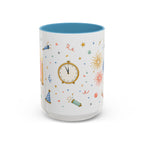 New Year Midnight Mug | Candle Firework Watercolor Party Gift | Accent Cup 11oz 15oz
