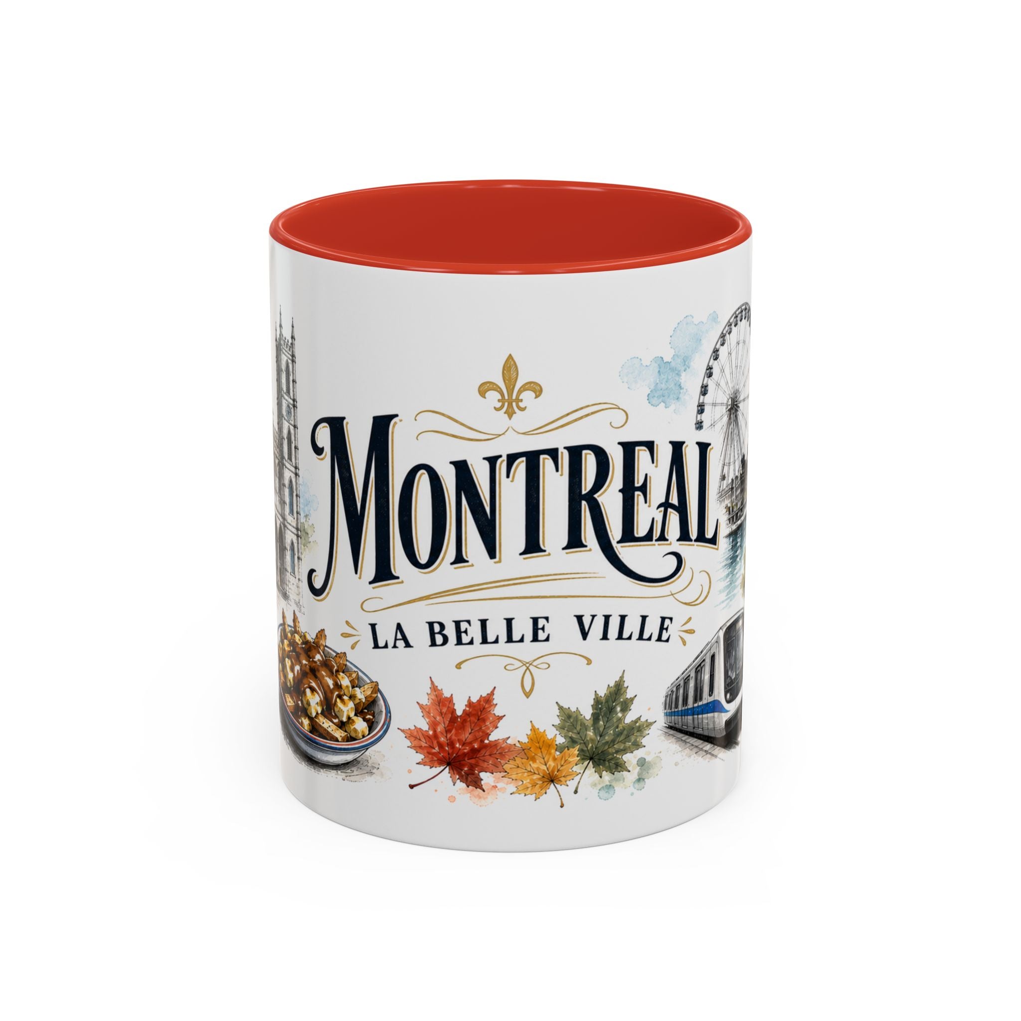 Montreal Coffee Mug | Canada Travel Souvenir | Vintage Illustrated City Gift | 11 oz 15 oz Accent Mug