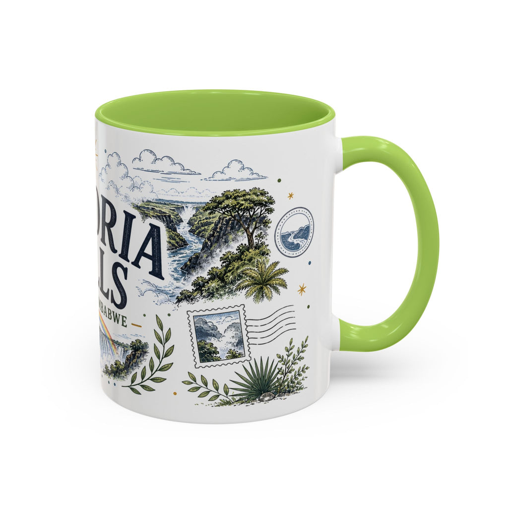 Victoria Falls Coffee Mug | Travel Destination Souvenir Gift | Accent Color Ceramic 11oz 15oz