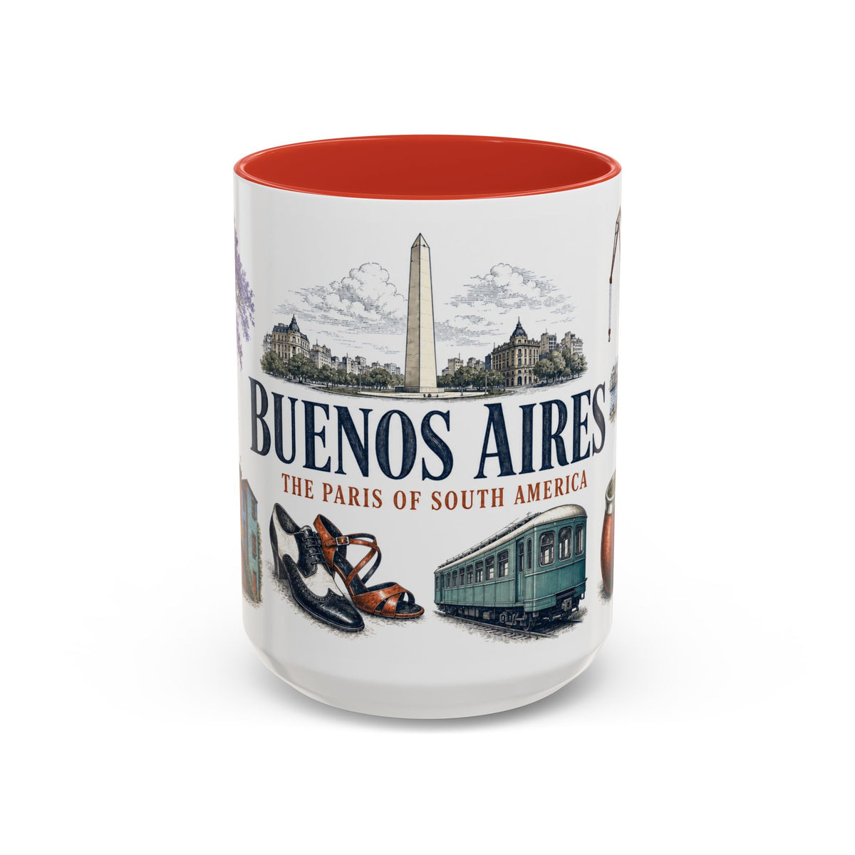 Buenos Aires Coffee Mug | Argentina Travel Souvenir | Vintage Illustrated City Gift | 11 oz 15 oz Accent Mug