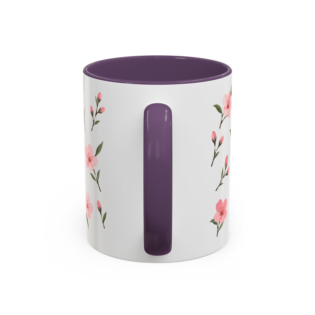 Delaware Peach Blossom Mug, State Flower Floral Coffee Cup, 11oz Botanical Gift