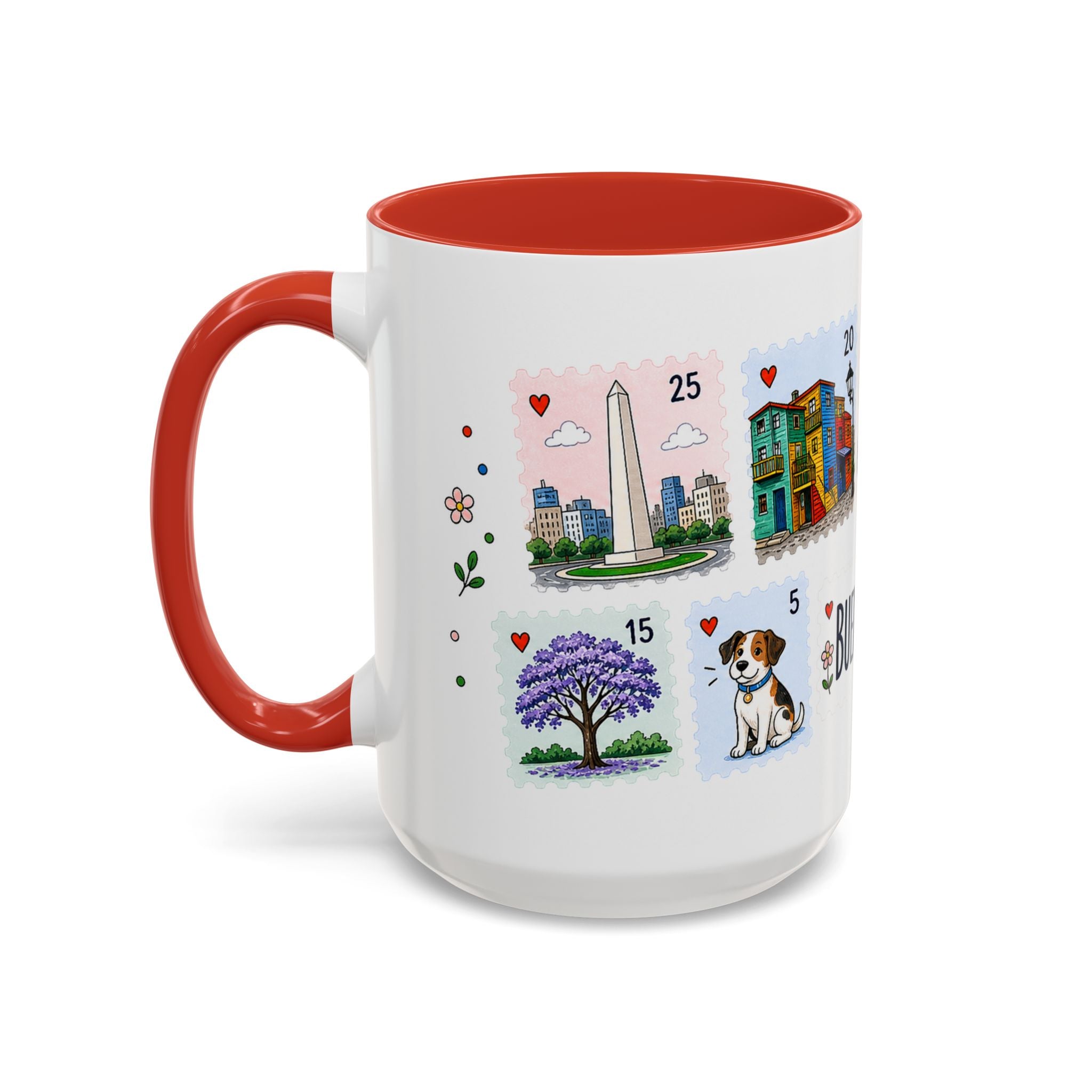 Buenos Aires Coffee Mug | Postage Stamp Collage Mug | Travel Souvenir Accent Cup 11oz 15oz