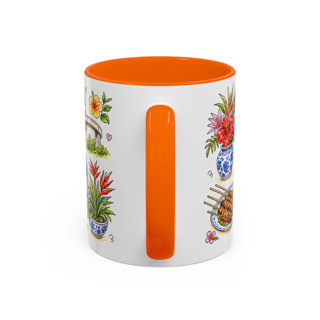 Kuala Lumpur Illustrated Travel Mug | City Souvenir Accent Coffee Mug | 11oz 15oz Ceramic Cup
