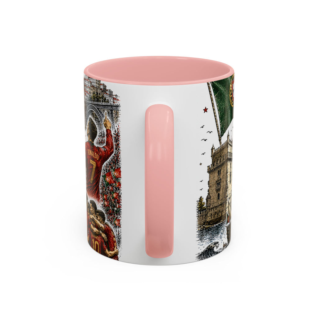 Portugal Soccer Coffee Mug | World Cup Fan Gift | Accent Color Ceramic 11oz 15oz Match Day Cup
