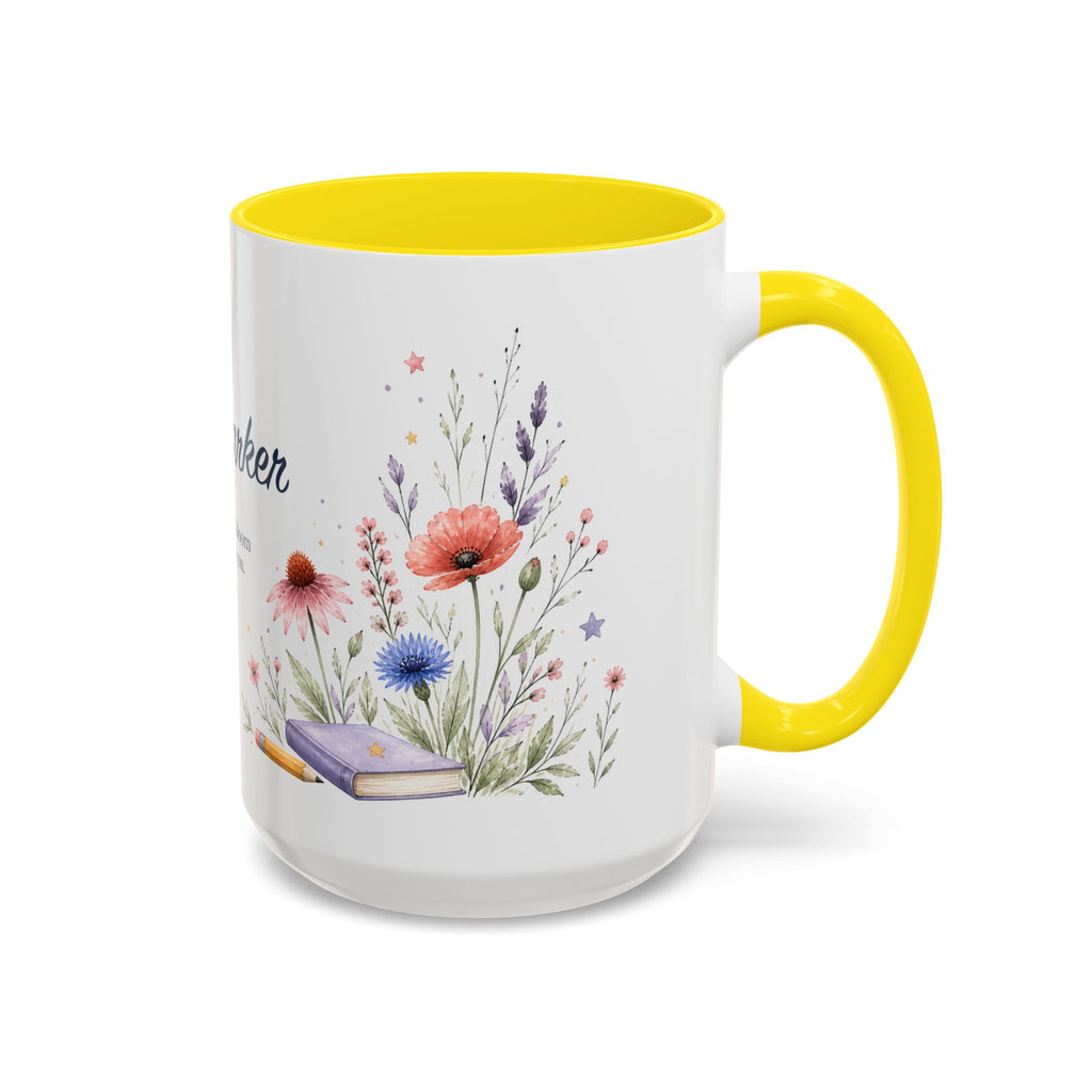 Personalized Kindergarten Teacher Mug | Custom Name Wildflower Rainbow Cup | Back to School Gift