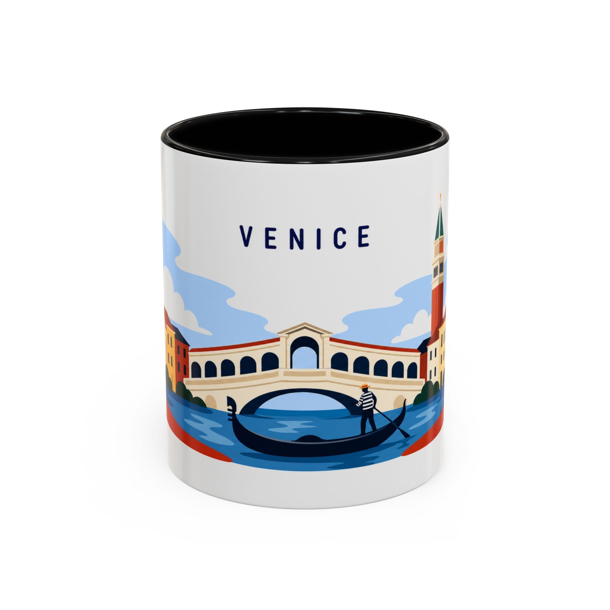Venice Coffee Mug | Travel Destination Souvenir Gift | Accent Color Ceramic 11oz 15oz