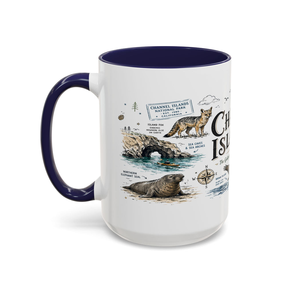 Channel Islands National Park Coffee Mug | California Island Wildlife Marine Gift | Accent Color Ceramic 11oz 15oz
