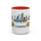 Tampa Illustrated Travel Mug | City Souvenir Accent Coffee Mug | 11oz 15oz Ceramic Cup
