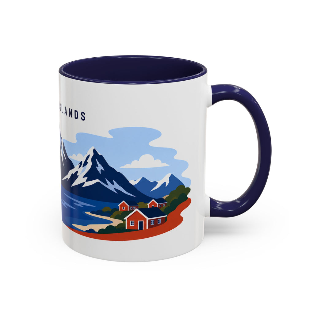 Lofoten Islands Coffee Mug | Travel Destination Souvenir Gift | Accent Color Ceramic 11oz 15oz