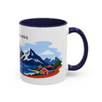 Lofoten Islands Coffee Mug | Travel Destination Souvenir Gift | Accent Color Ceramic 11oz 15oz