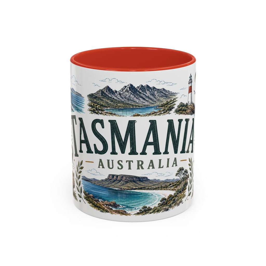 Tasmania Coffee Mug | Travel Destination Souvenir Gift | Accent Color Ceramic 11oz 15oz