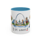 St. Louis Illustrated Travel Mug | City Souvenir Accent Coffee Mug | 11oz 15oz Ceramic Cup