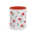 Ohio Scarlet Carnation Mug, State Flower Floral Coffee Cup, 11oz Botanical Gift