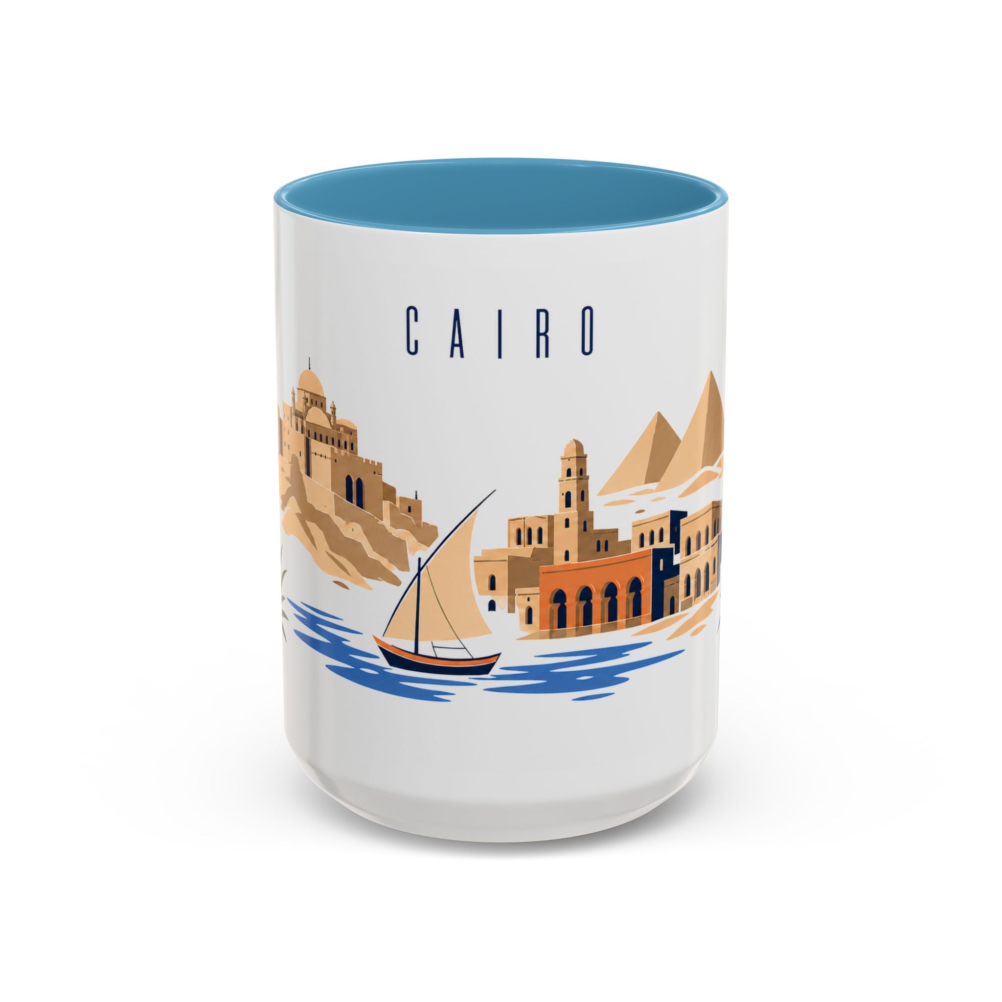 Cairo Coffee Mug | Egypt Travel Souvenir | Porcelain Decal City Gift | 11oz 15oz Accent Mug