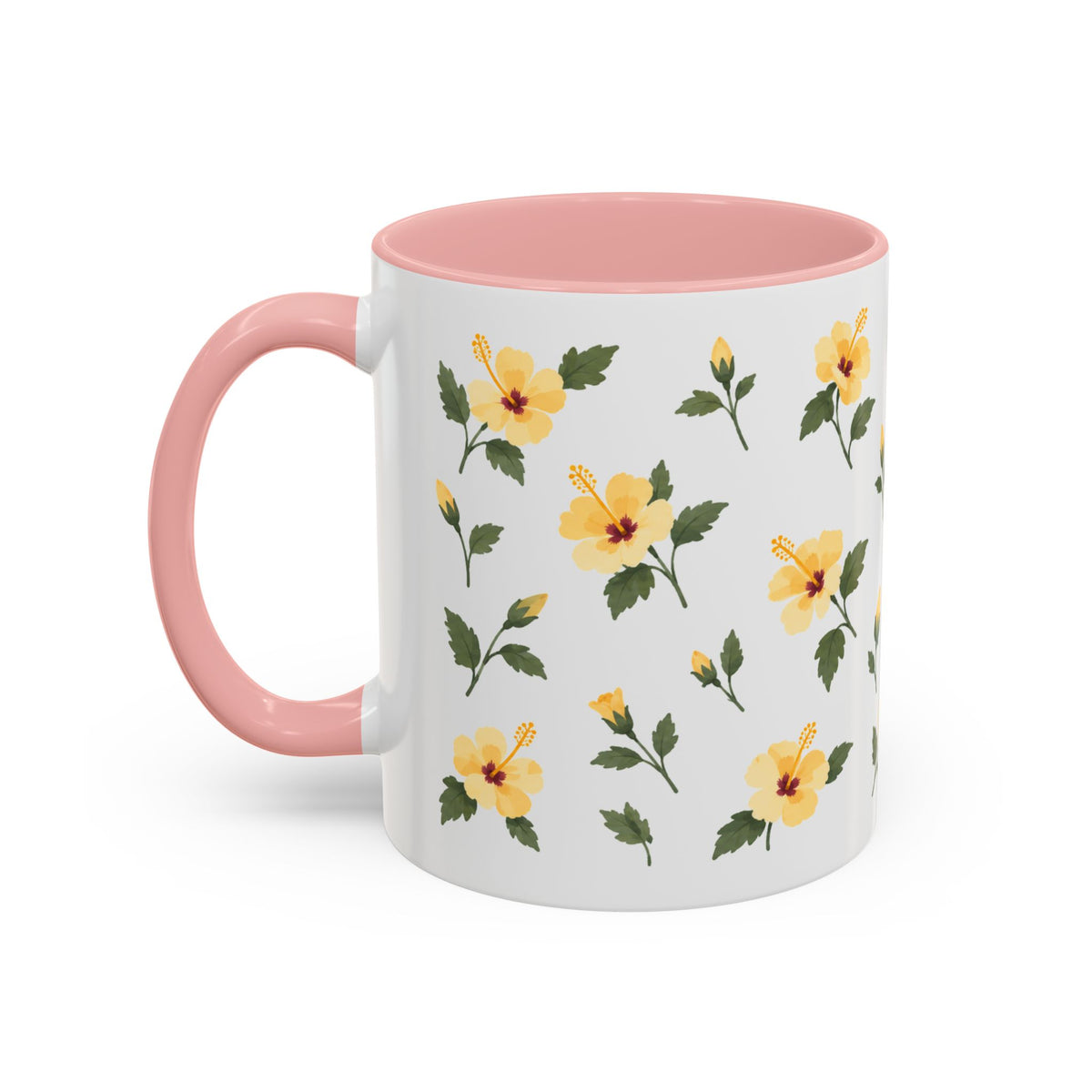 Hawaii Yellow hibiscus Mug, State Flower Floral Coffee Cup, 11oz Botanical Gift