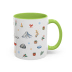 Banff Lake Louise Christmas Mug | Watercolor Travel Souvenir | Holiday Gift | Accent Ceramic Coffee Cup 11oz 15oz