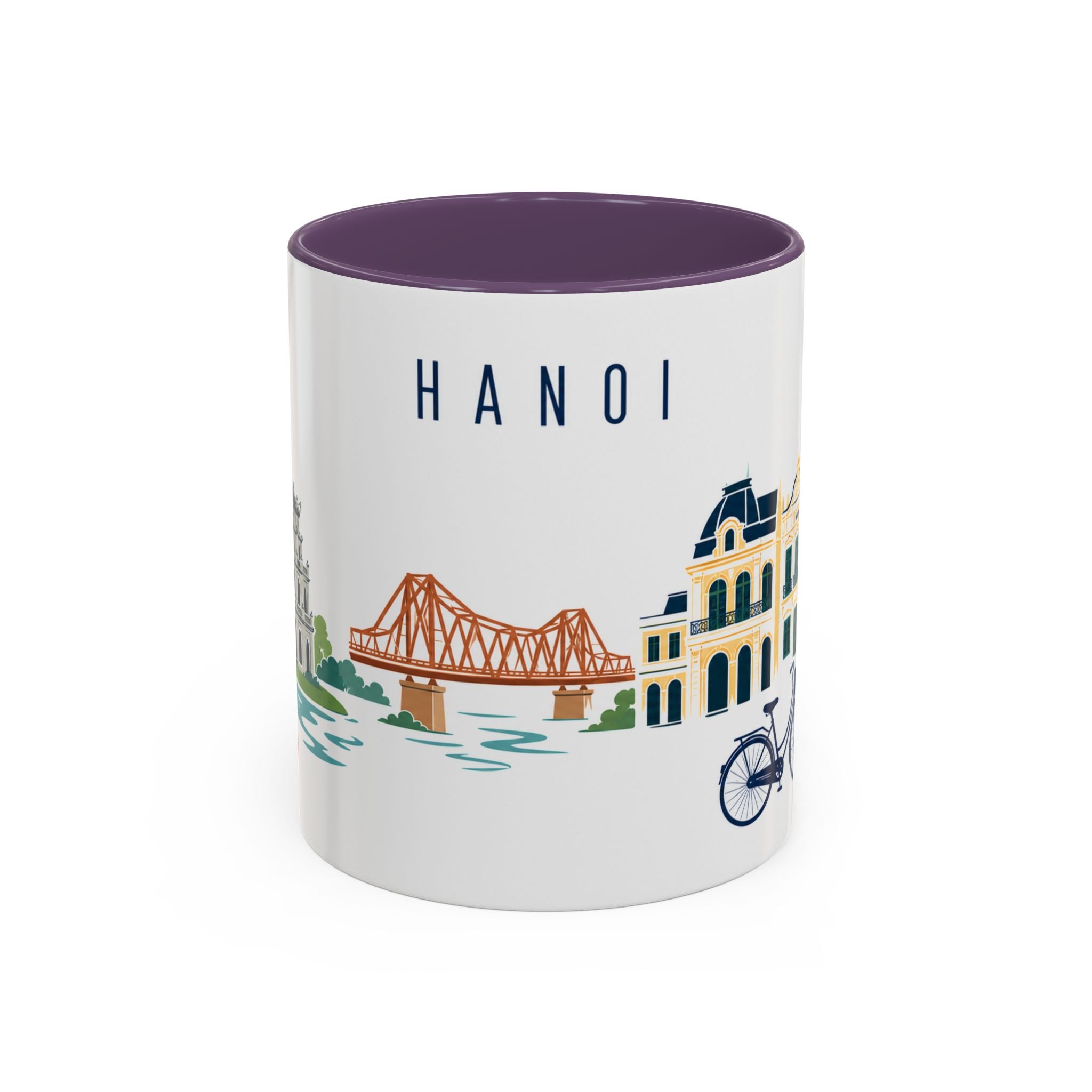 Hanoi Coffee Mug | Vietnam Travel Souvenir | Porcelain Decal City Gift | 11oz 15oz Accent Mug