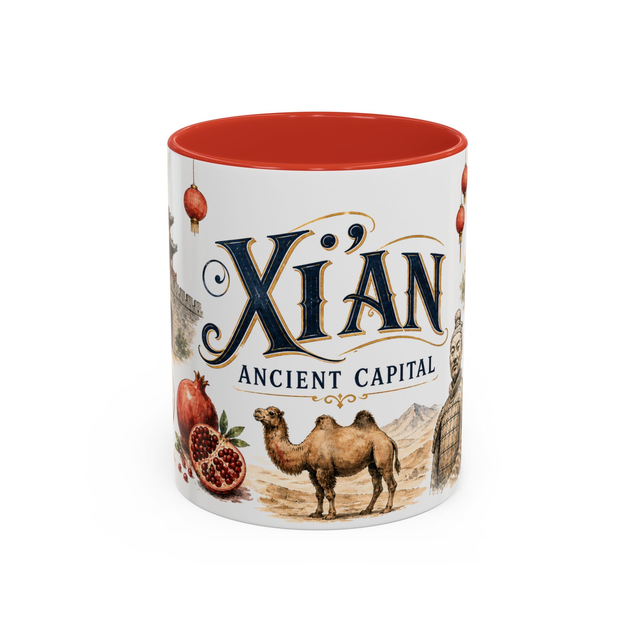 Xi'an Coffee Mug | China Travel Souvenir | Vintage Illustrated City Gift | 11 oz 15 oz Accent Mug