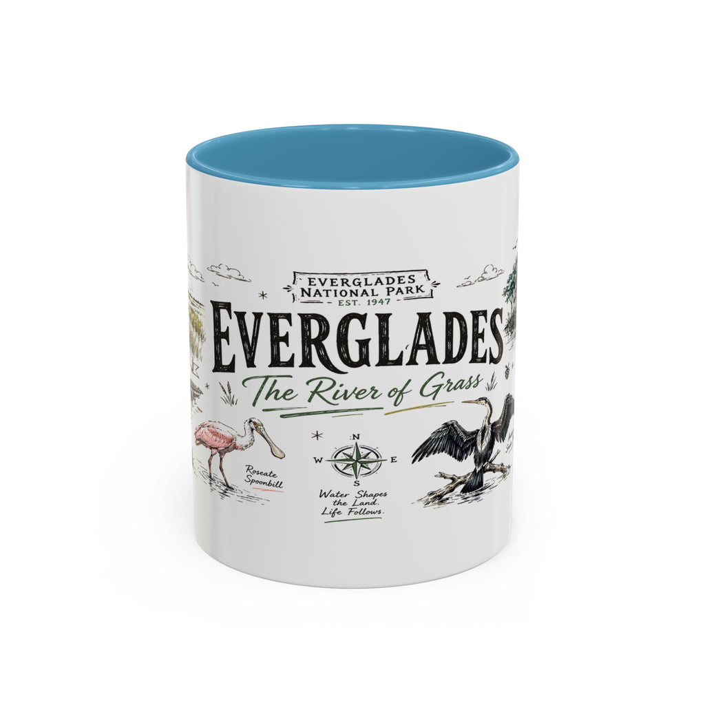 Everglades National Park Coffee Mug | Florida Wetlands Wildlife Kayak Gift | Accent Color Ceramic 11oz 15oz