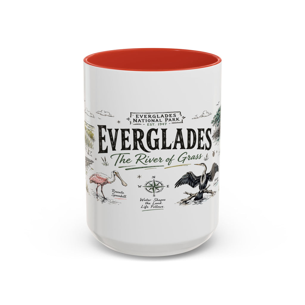 Everglades National Park Coffee Mug | Florida Wetlands Wildlife Kayak Gift | Accent Color Ceramic 11oz 15oz