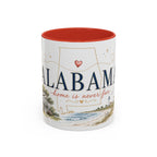 Alabama State Map Mug | Coastal Scenery, Botanical Accents, Homesick Gift