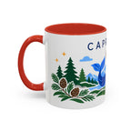 Capricorn Zodiac Coffee Mug | Sea Goat and Floral Design | Astrology Birthday Gift | 11 oz 15 oz Ceramic Accent Mug